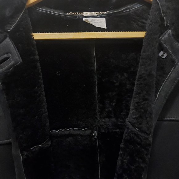 Women's Lambskin Leather Shearling Lined Coat Made In Canada - Picture 5 of 5